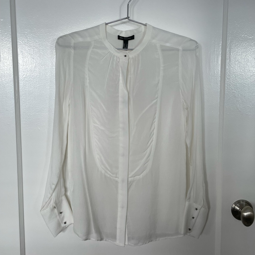 MNG collection silky tuxedo shirt NWT